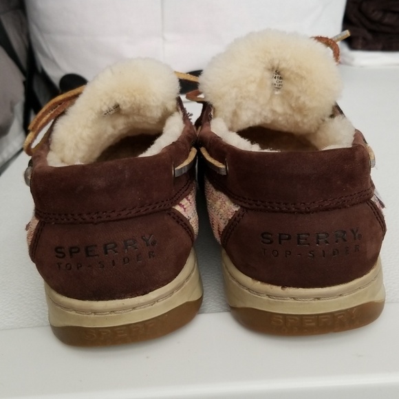 Fur Lined Brown Sperry Top Siders - Picture 4 of 8